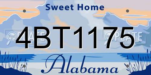 4BT1175 Alabama License Plate