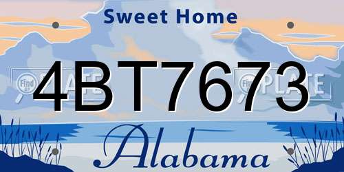 4BT7673 Alabama License Plate
