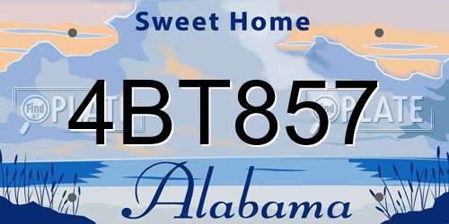 4BT857 Alabama License Plate