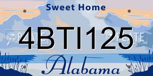 4BTI125 Alabama License Plate