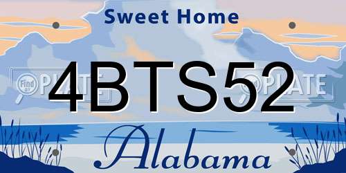 4BTS52 Alabama License Plate