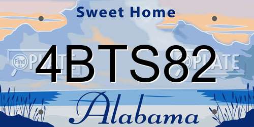 4BTS82 Alabama License Plate