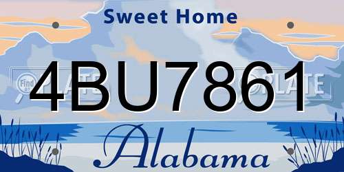 4BU7861 Alabama License Plate