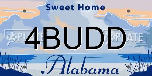 4BUDD Alabama License Plate