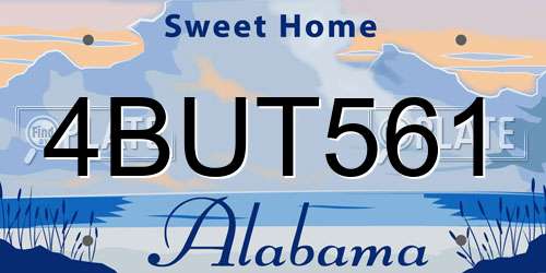 4BUT561 Alabama License Plate
