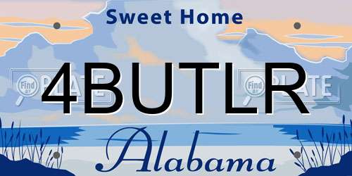 4BUTLR Alabama License Plate