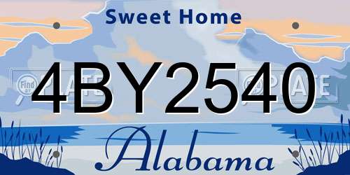4BY2540 Alabama License Plate