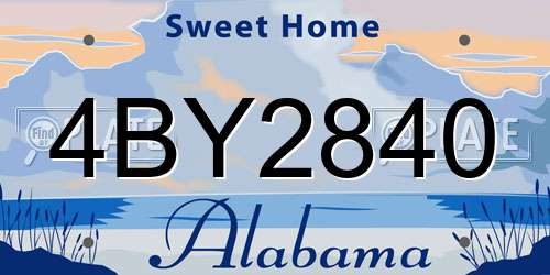 4BY2840 Alabama License Plate