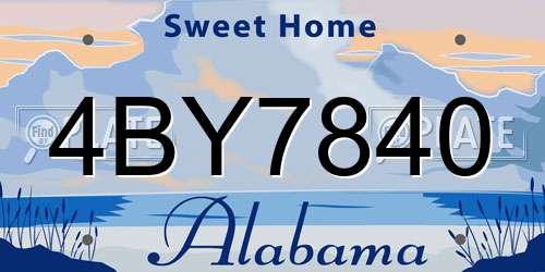 4BY7840 Alabama License Plate