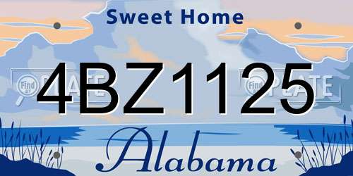 4BZ1125 Alabama License Plate