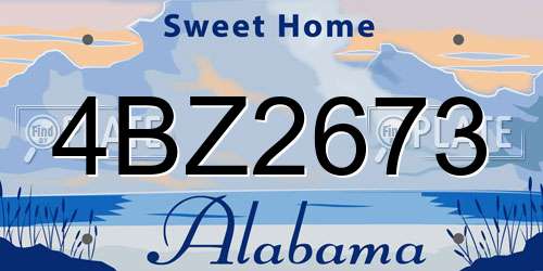4BZ2673 Alabama License Plate