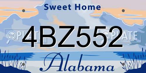 4BZ552 Alabama License Plate