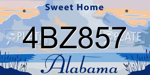 4BZ857 Alabama License Plate