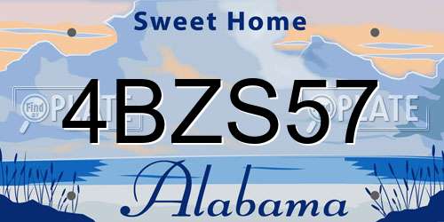 4BZS57 Alabama License Plate
