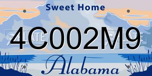 4C002M9 Alabama License Plate