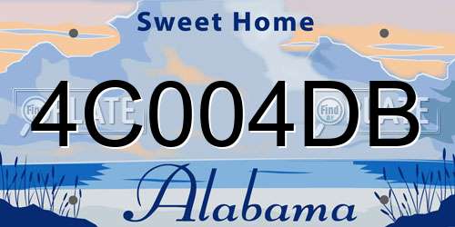 4C004DB Alabama License Plate