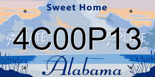 4C00P13 Alabama License Plate
