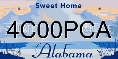 4C00PCA Alabama License Plate