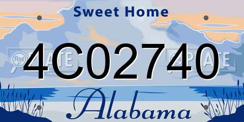 4C02740 Alabama License Plate
