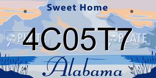 4C05T7 Alabama License Plate