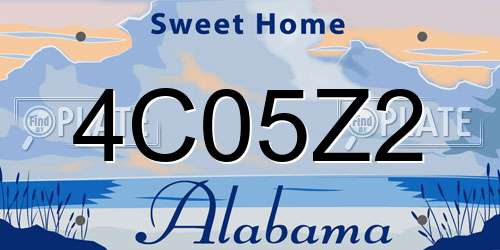 4C05Z2 Alabama License Plate