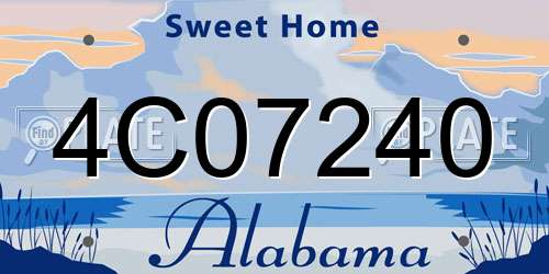 4C07240 Alabama License Plate
