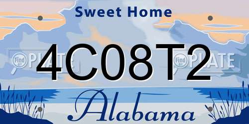 4C08T2 Alabama License Plate