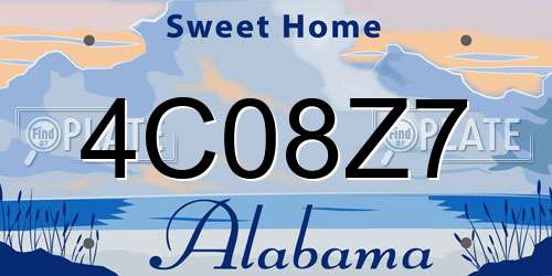 4C08Z7 Alabama License Plate