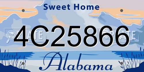 4C25866 Alabama License Plate
