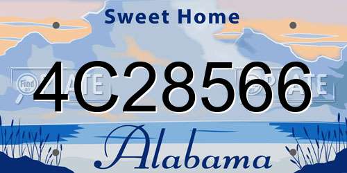 4C28566 Alabama License Plate