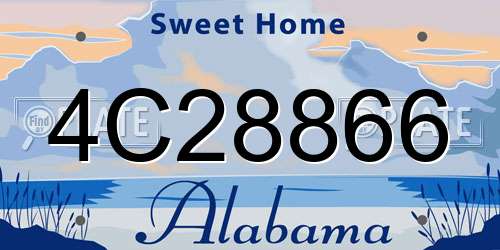 4C28866 Alabama License Plate