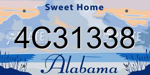 4C31338 Alabama License Plate