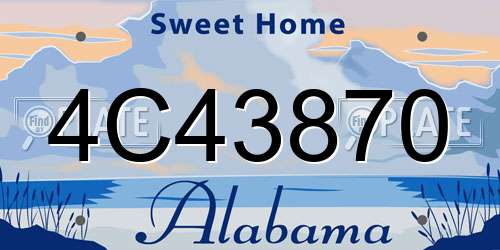 4C43870 Alabama License Plate