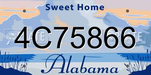 4C75866 Alabama License Plate