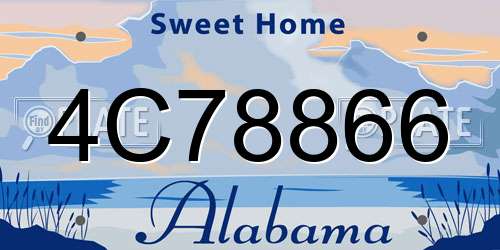 4C78866 Alabama License Plate