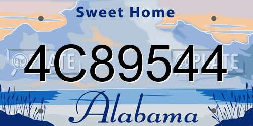 4C89544 Alabama License Plate