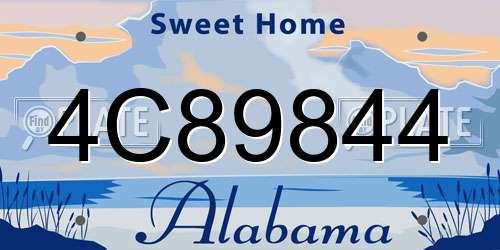 4C89844 Alabama License Plate