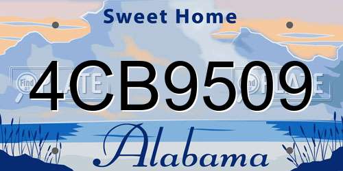 4CB9509 Alabama License Plate