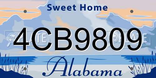 4CB9809 Alabama License Plate