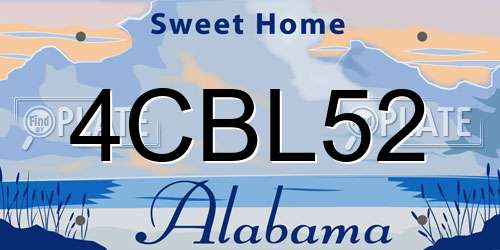 4CBL52 Alabama License Plate