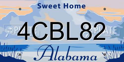 4CBL82 Alabama License Plate
