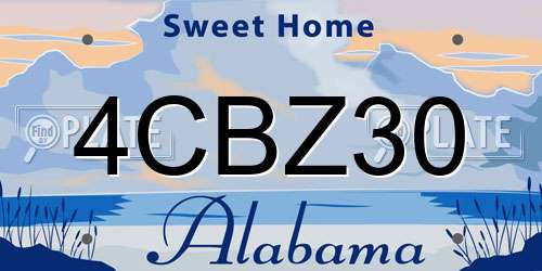 4CBZ30 Alabama License Plate