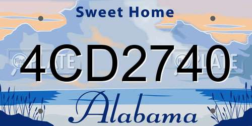 4CD2740 Alabama License Plate