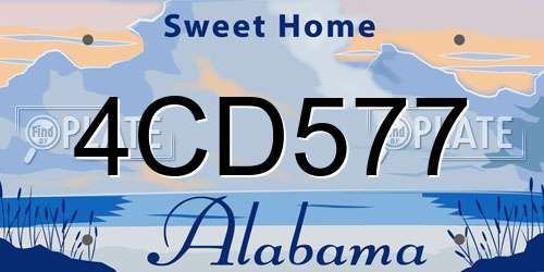 4CD577 Alabama License Plate