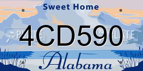 4CD590 Alabama License Plate
