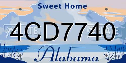 4CD7740 Alabama License Plate