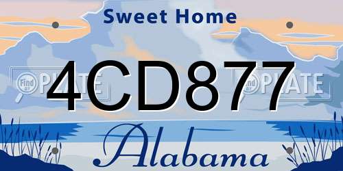 4CD877 Alabama License Plate