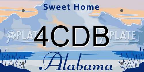 4CDB Alabama License Plate