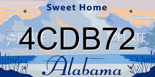 4CDB72 Alabama License Plate