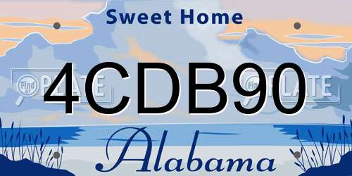 4CDB90 Alabama License Plate